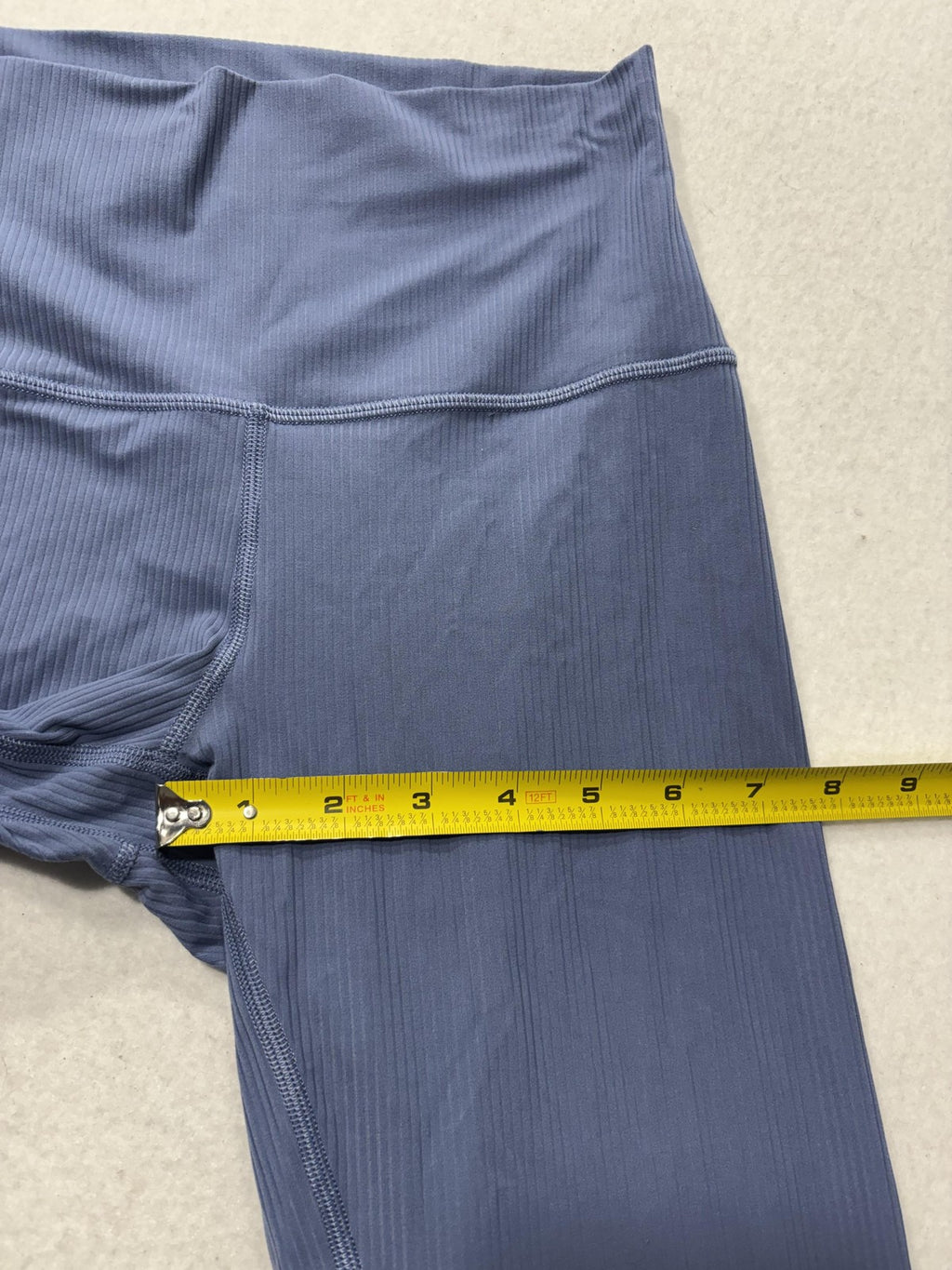 Lululemon Leggings Womens 6 Blue High Rise 23" Inseam Ankle Ribbed Yoga Stretch