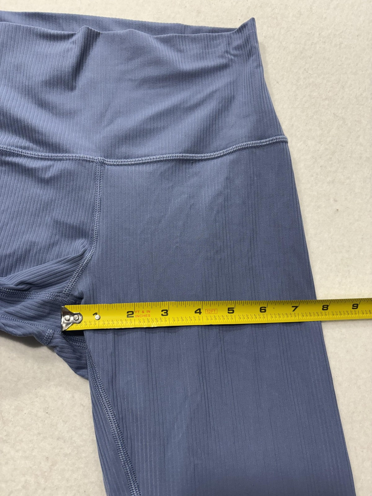 Lululemon Leggings Womens 6 Blue High Rise 23" Inseam Ankle Ribbed Yoga Stretch
