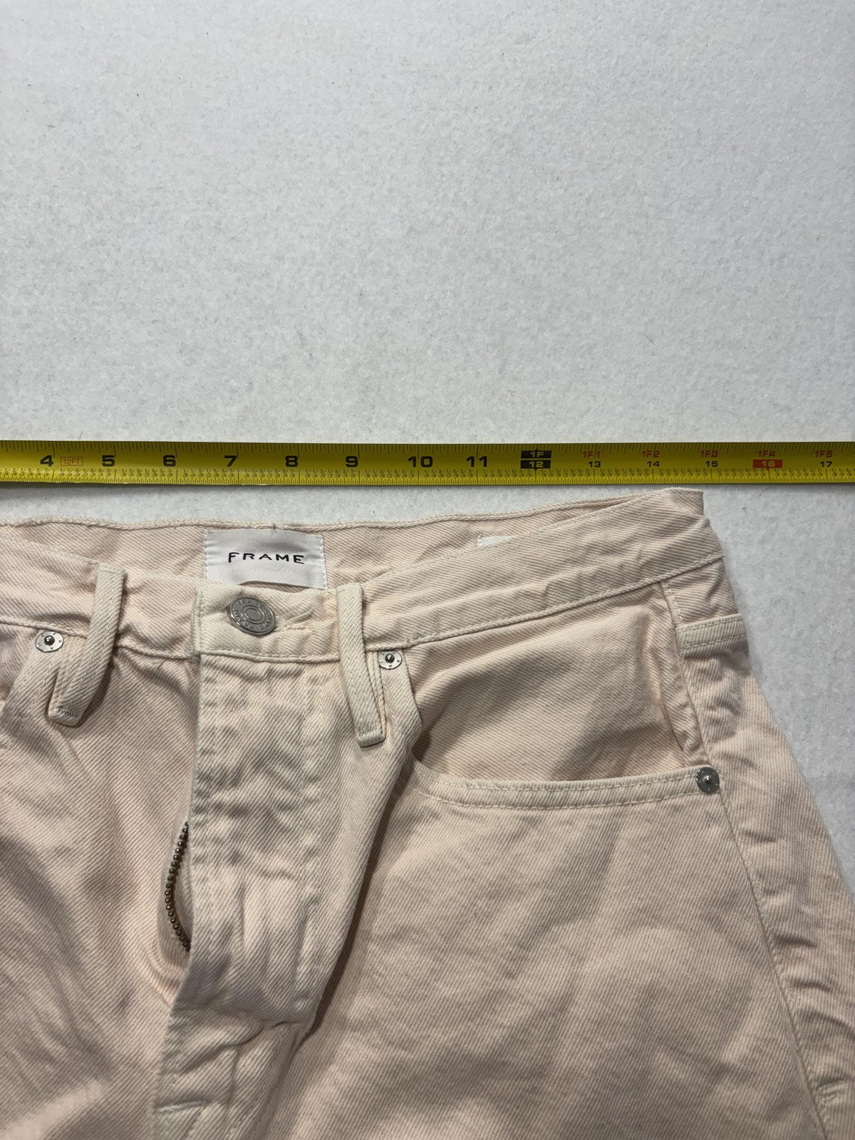 FRAME Shorts Womens 27 Beige Le Super High Short Cut Off Raw Hem Denim Summer