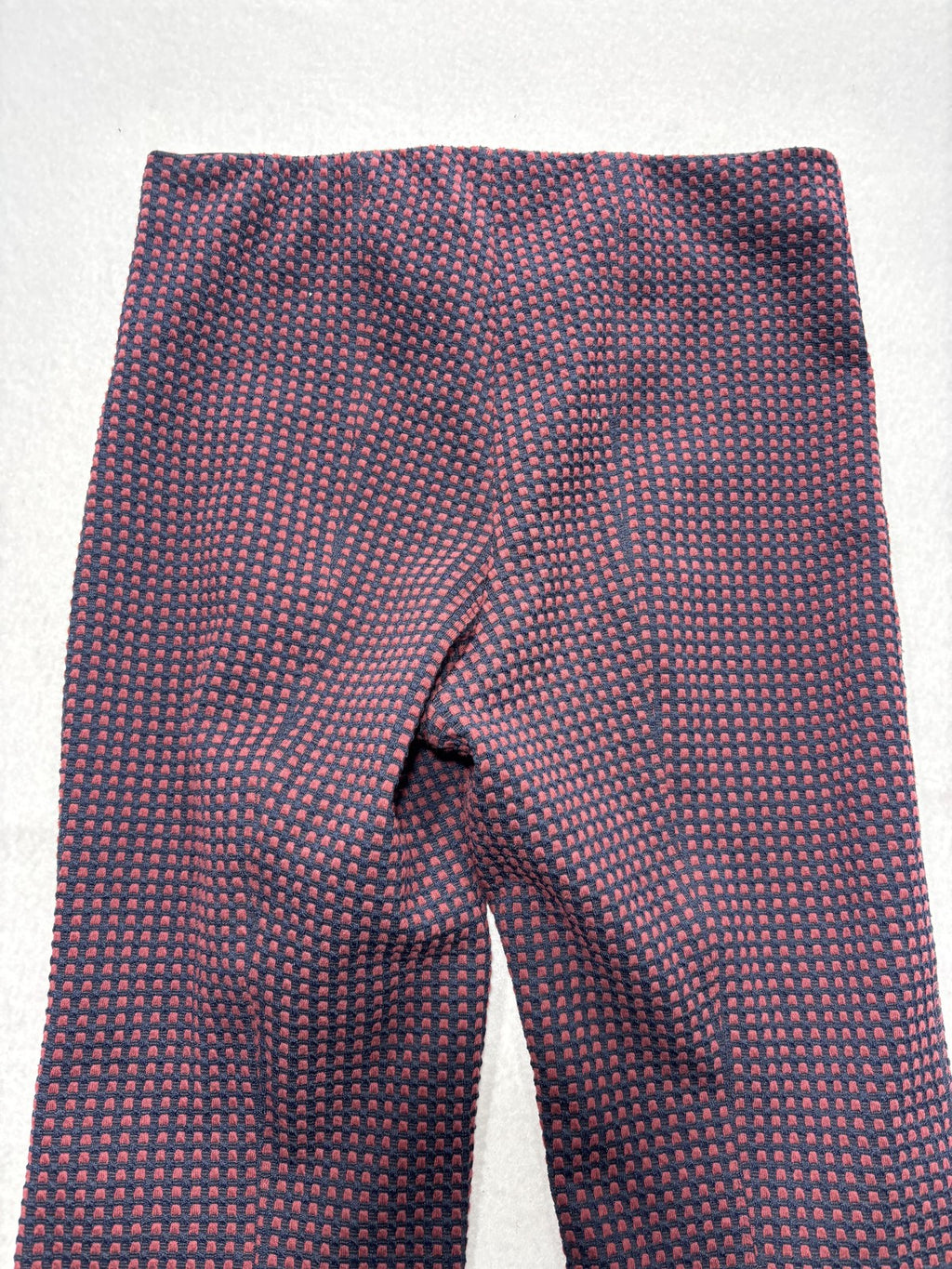 Anthropologie Essential Crop Flare Knit Pants Womens Small Blue Geometric