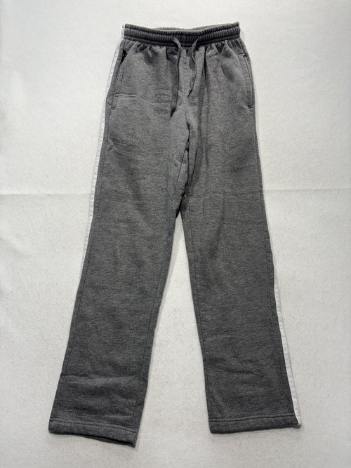 7X Sweatpants Unisex Kids 12 Gray Fleece Ankle Striped Drawstring Winter Casual