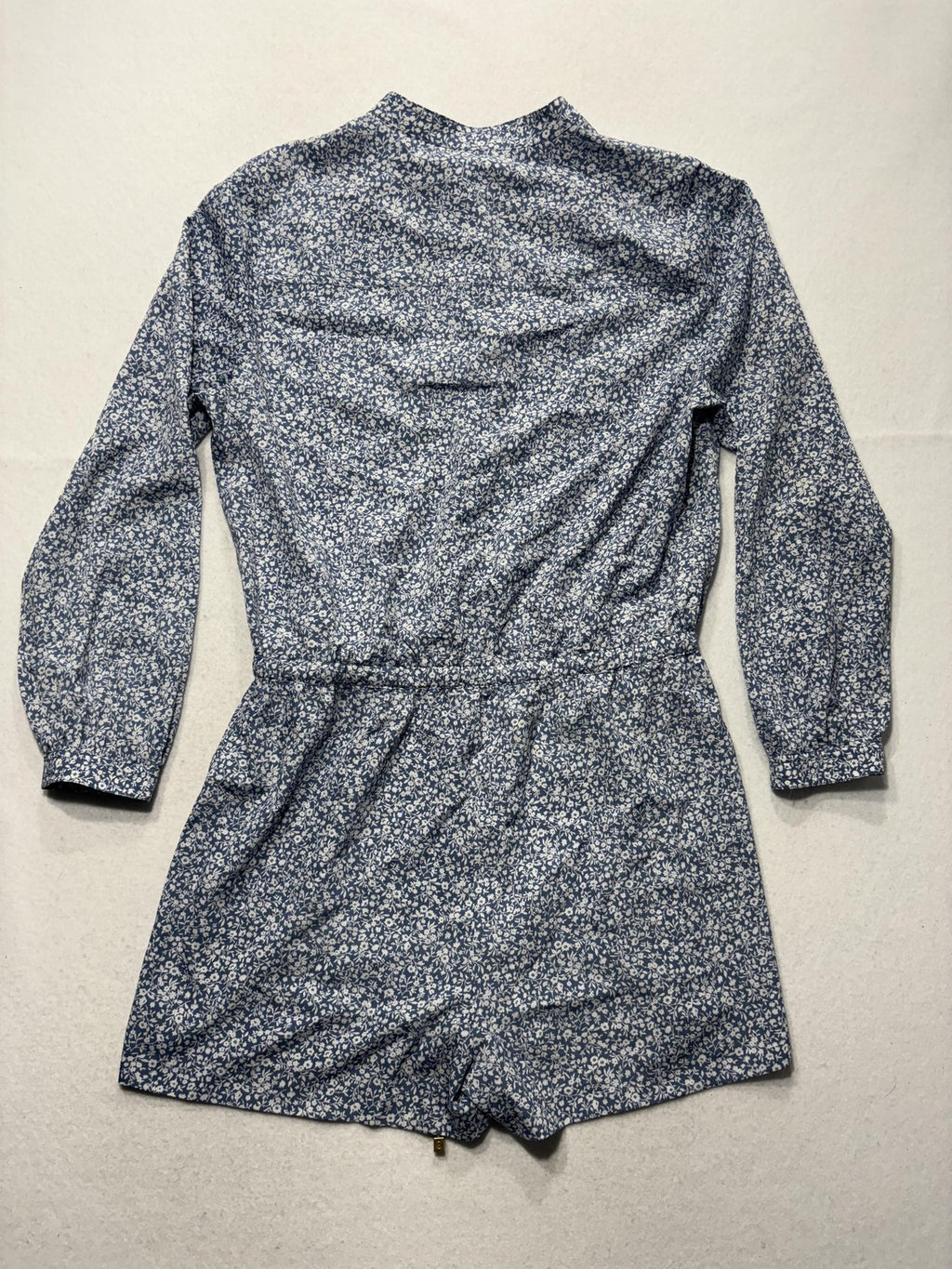 MICHAEL Michael Kors Romper Womens Large Blue Floral Long Sleeve Button Front