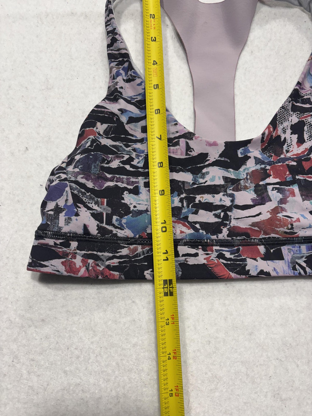 Lululemon Sports Bra Womens 8 Multicolor Racerback Zip Pocket Yoga Athletic