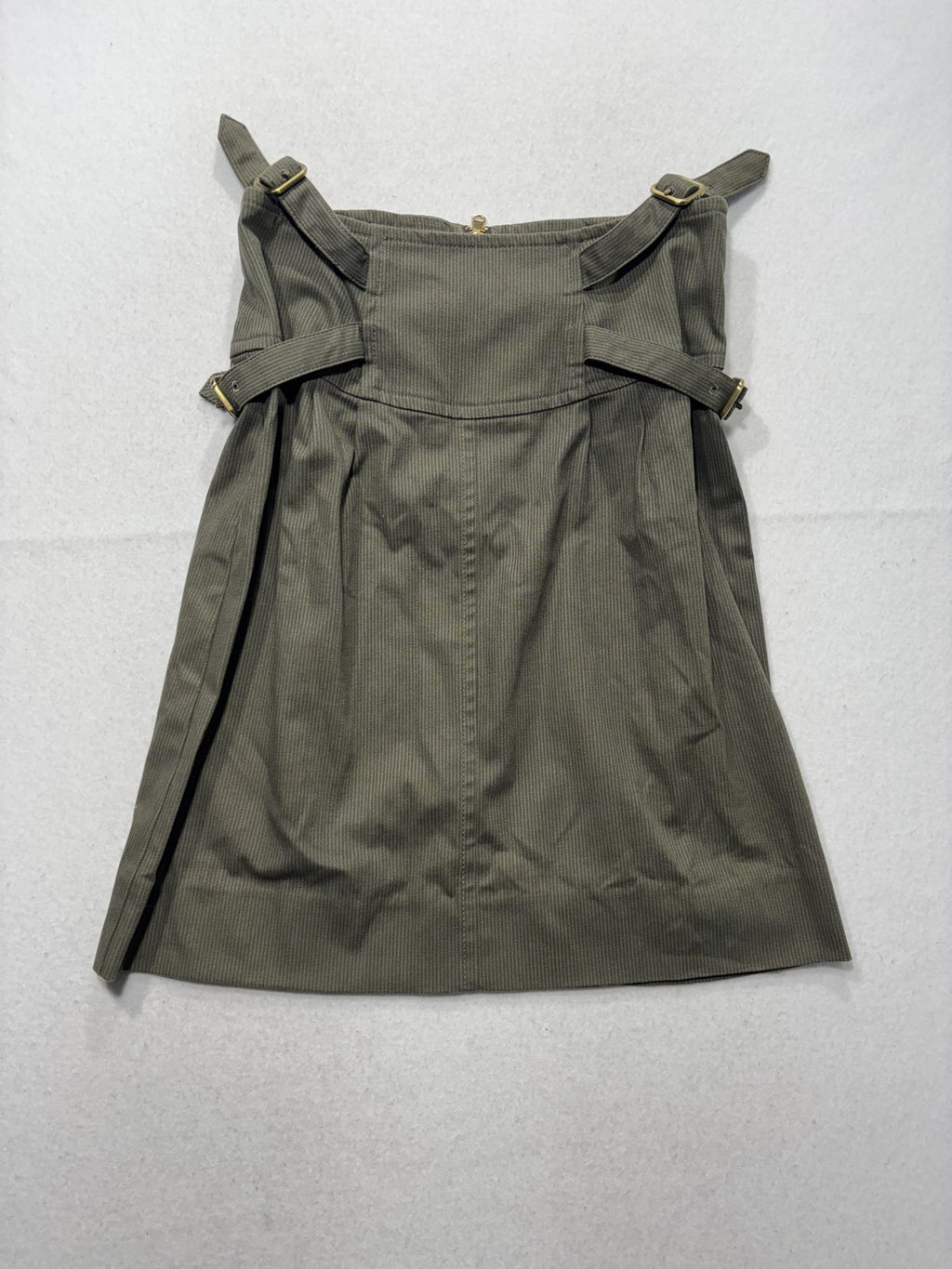 Marc By Marc Jacobs Skirt Womens 6 Green Twill Buckle Pleated A Line Knee Length