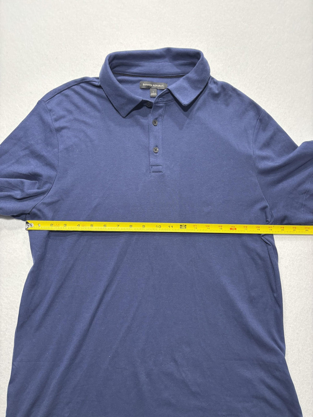 Banana Republic Polo Shirt Mens Large Blue Short Sleeve Jersey Regular Fit