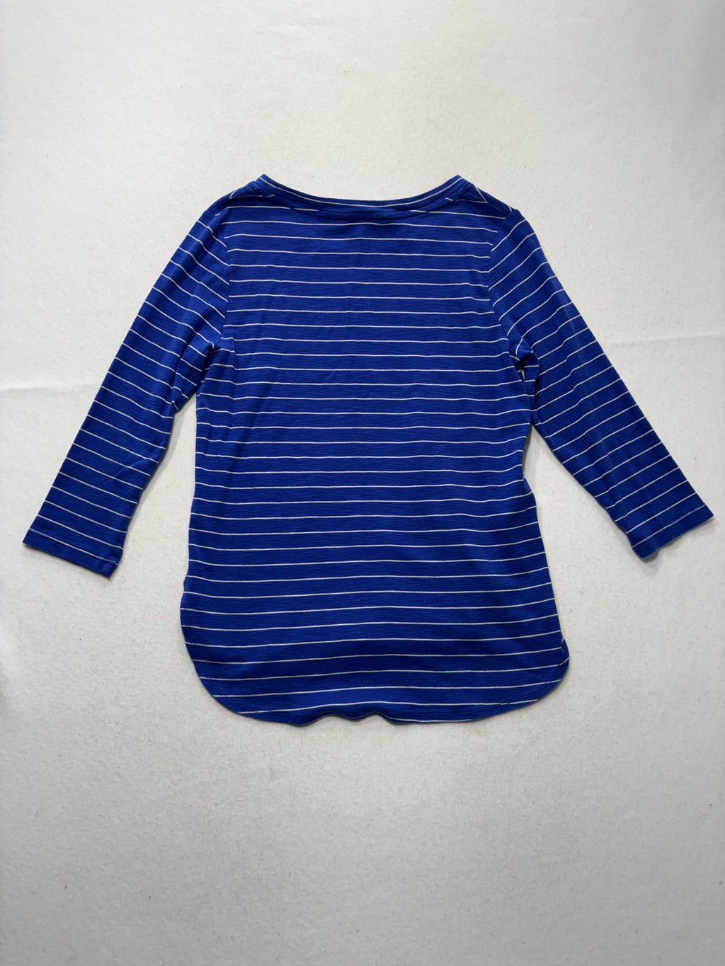 Tommy Bahama Shirt Womens Medium Blue Stripe Crew Neck 3/4 Sleeve Tunic Top