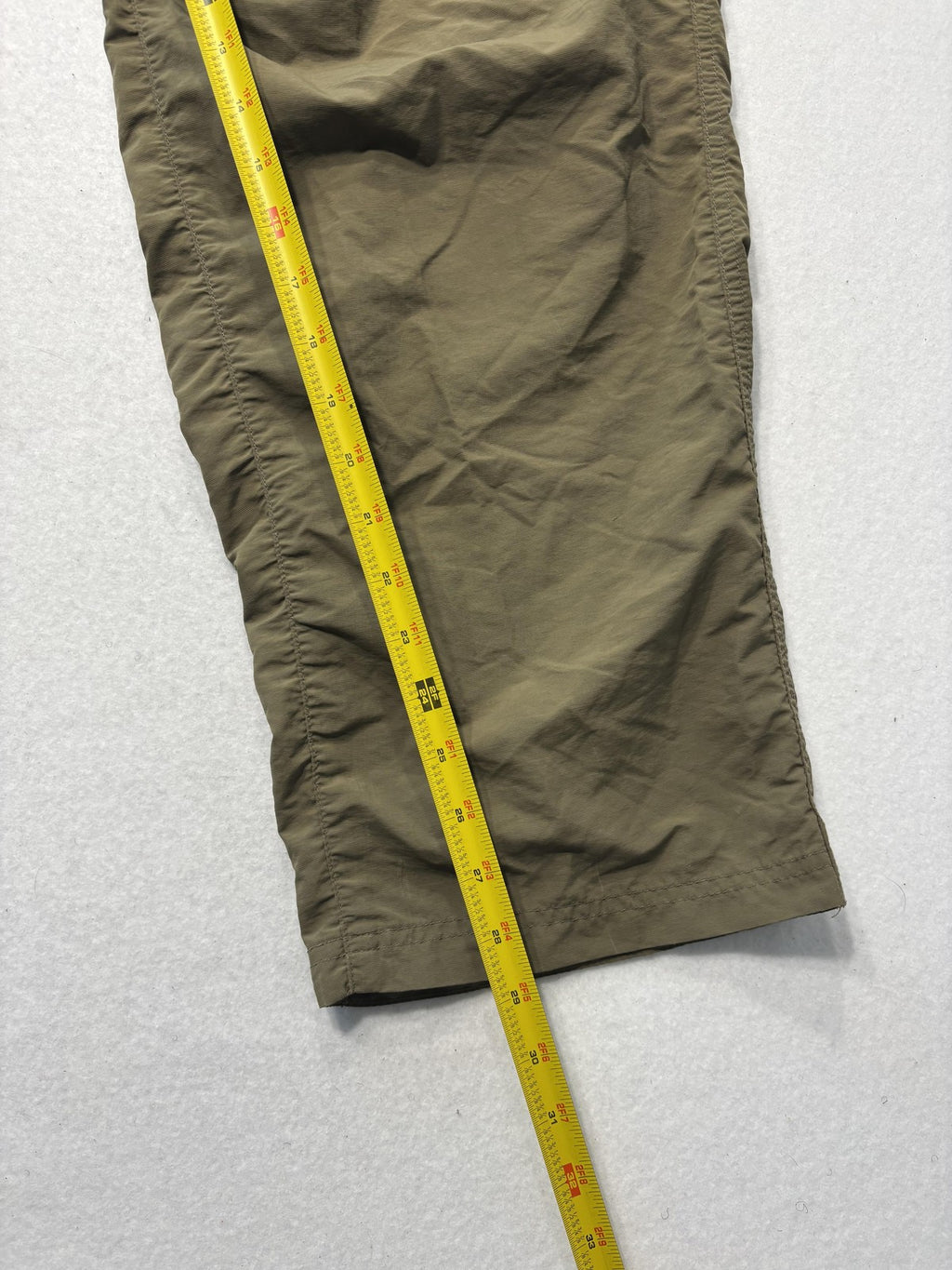 REI Cargo Pants Mens Large Green Nylon Elastic Waist UPF 50 Hiking Outdoor