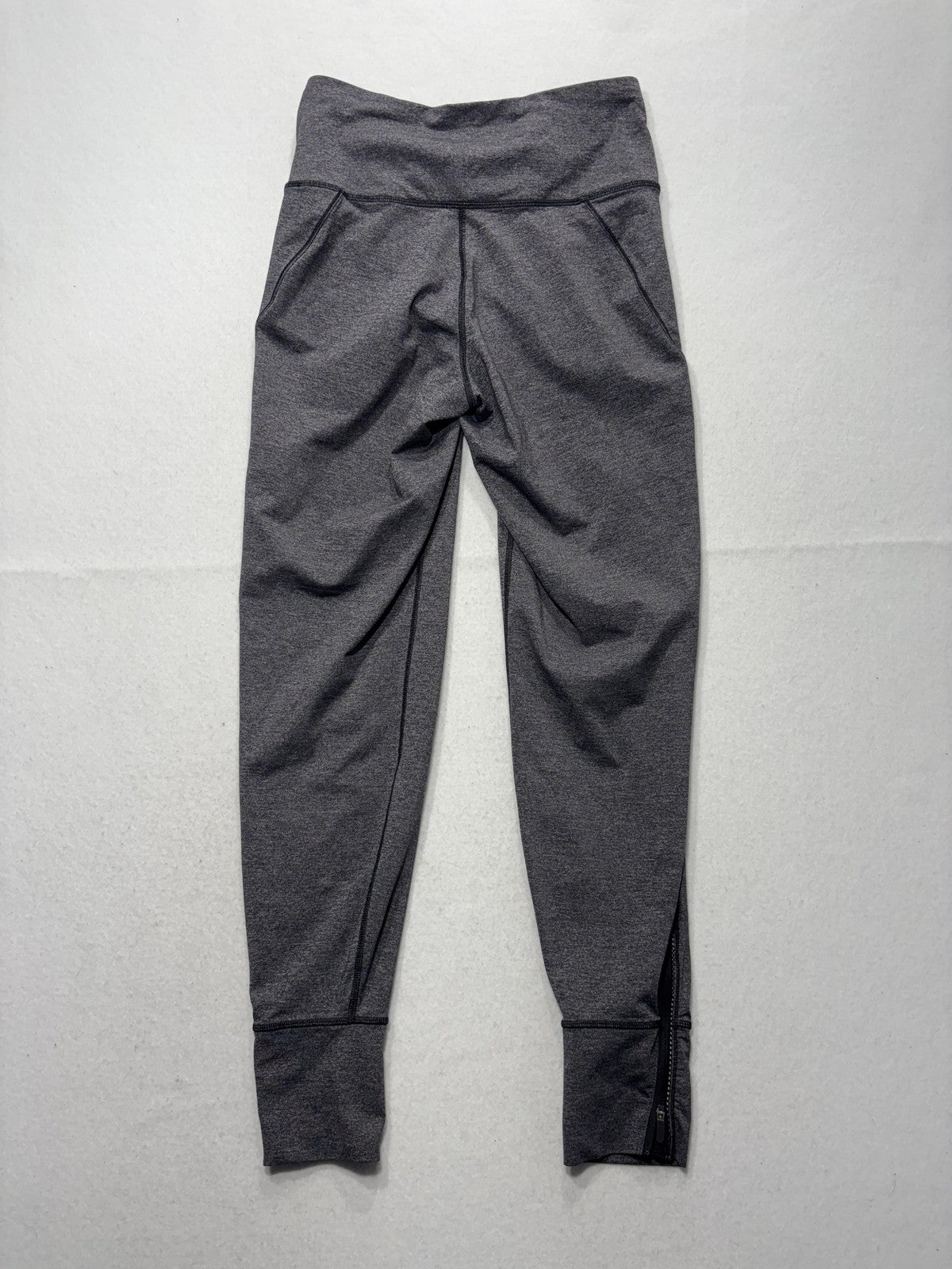 Lululemon Leggings Womens 4 Gray High Rise Zip Pocket 26" Inseam Ankle Running