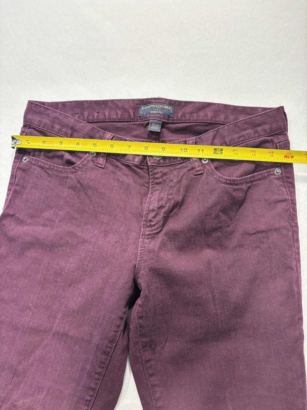 Banana Republic Skinny Jeans Womens 6 Purple Dark Wash Mid Rise Stretch 29x30