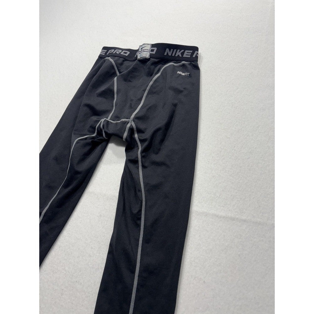 Nike Pro Compression Leggings Boys Large 14-16 Black NikeFIT Running Athletic