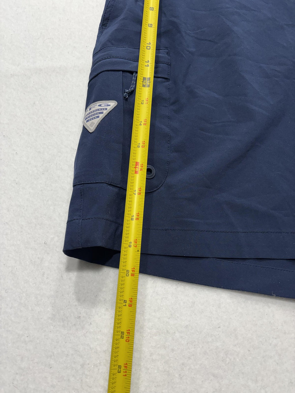 Columbia PFG Cargo Shorts Mens 36 Blue 8" Inseam Stretch Fishing Outdoor