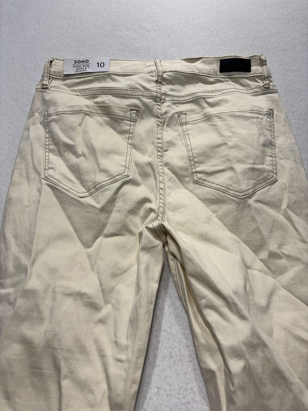 Nicole Miller Soho High Rise Ankle Skinny Jeans Womens 10 Winter White 32x27