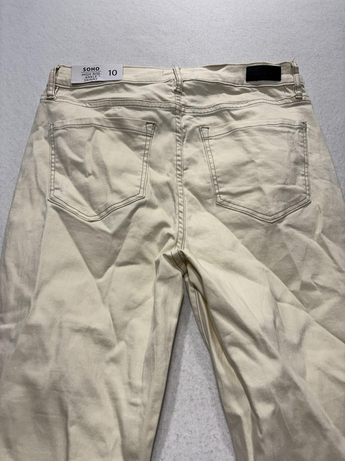 Nicole Miller Soho High Rise Ankle Skinny Jeans Womens 10 Winter White 32x27