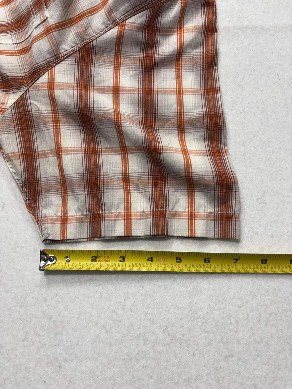 The North Face Shirt Mens Medium Orange Plaid Short Sleeve Button Up Casual