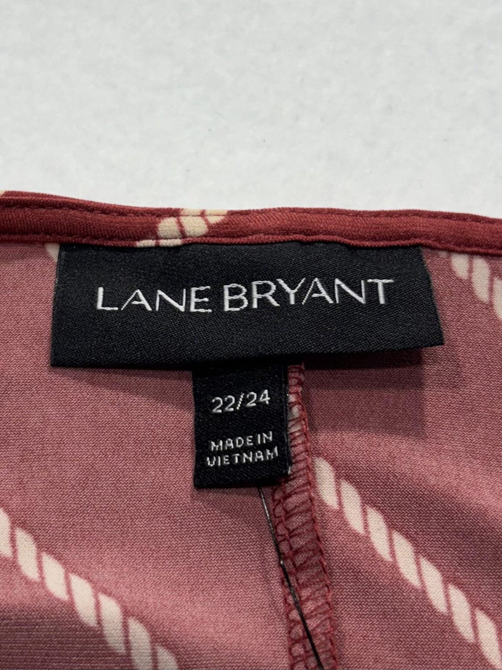 Lane Bryant Dress Womens 22/24 Red Stripe V Neck Wrap Belted 3/4 Sleeve Jersey