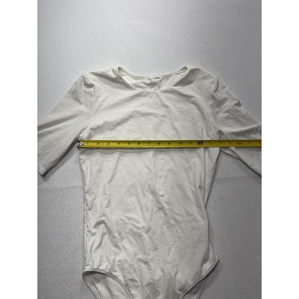 Everlane Bodysuit Womens Medium White Supima Cotton Jersey Short Sleeve Thong