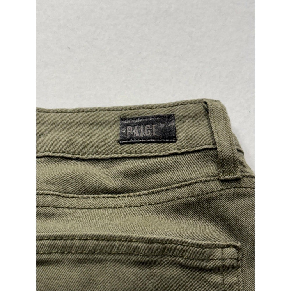 Paige Verdugo Ankle Jeans Womens 30 Green Mid Rise Skinny 30x28 Stretch Denim