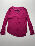 Banana Republic Top Womens S Pink Long Sleeve Scoop Neck Office Blouse