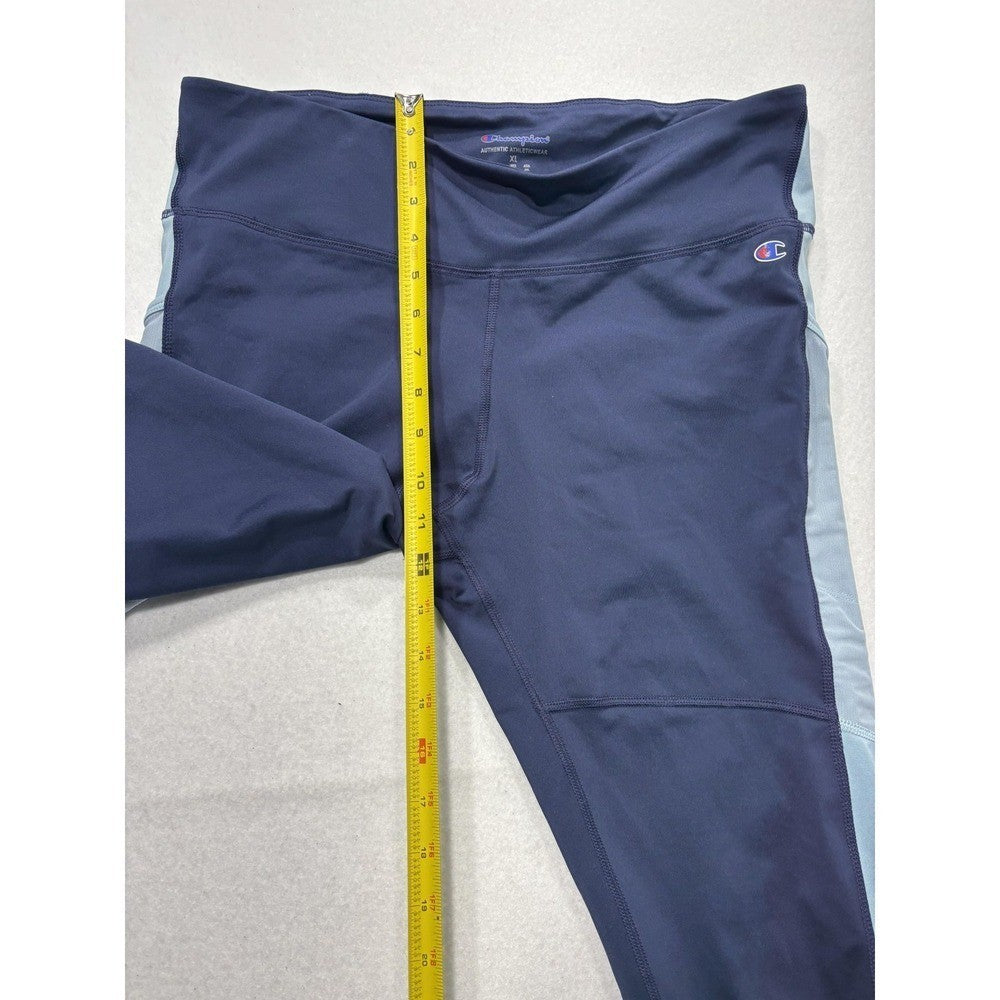 Champion Leggings Womens XL Blue Colorblock Zip Ankle Athleticwear M9217