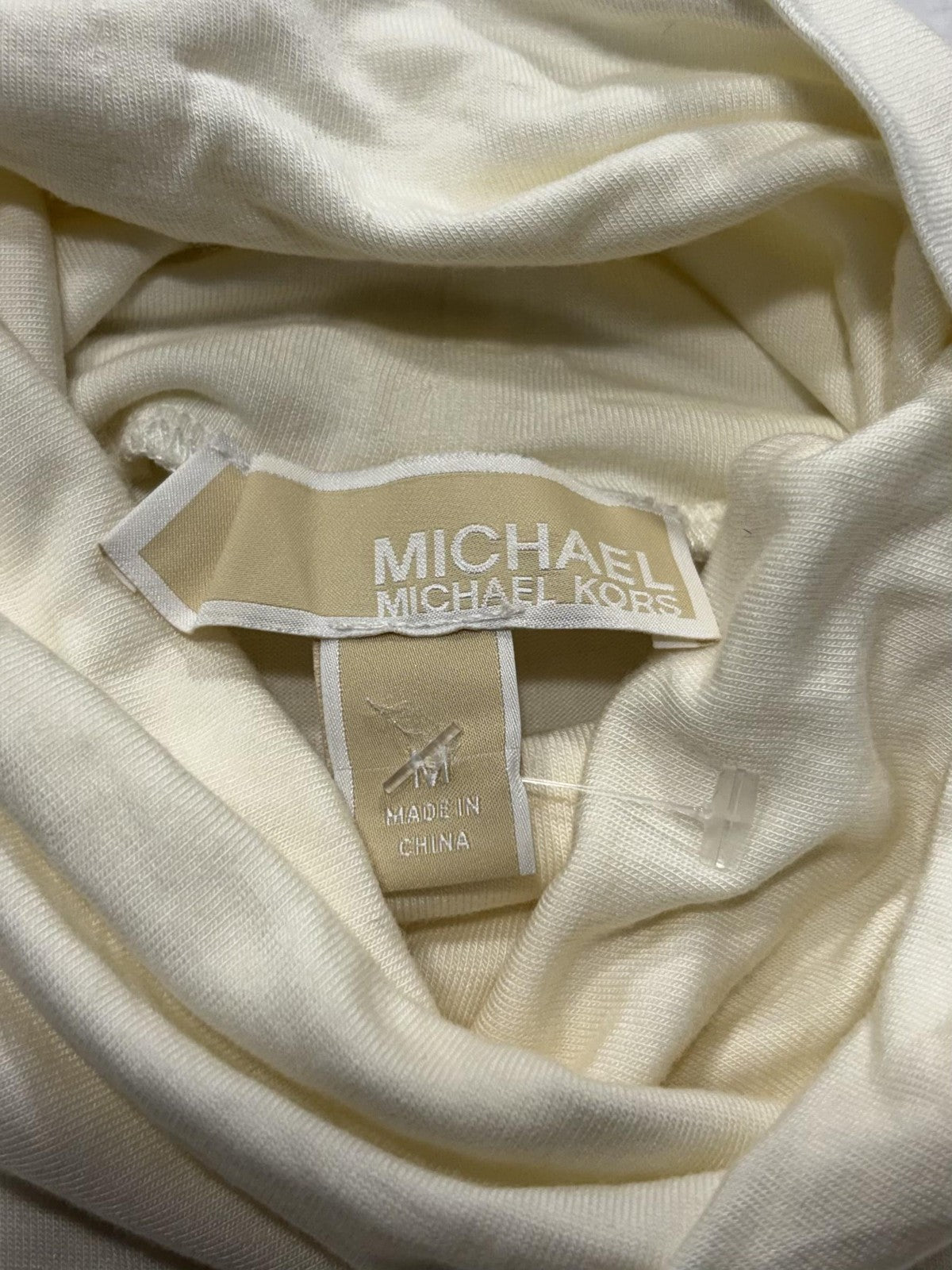MICHAEL Michael Kors Tank Womens Medium White Turtleneck Sleeveless Jersey Top