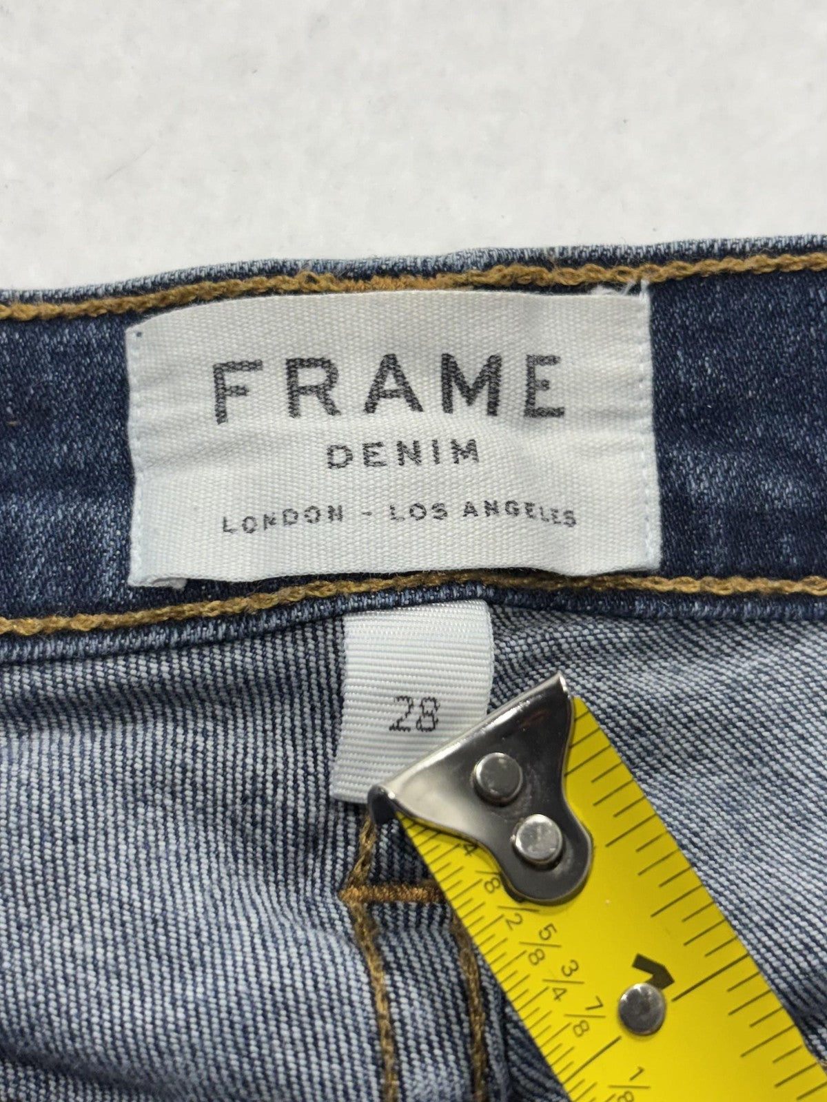 FRAME Ali High Rise Cigarette Jeans Womens 28 Blue Medium Wash Raw Hem 28x27