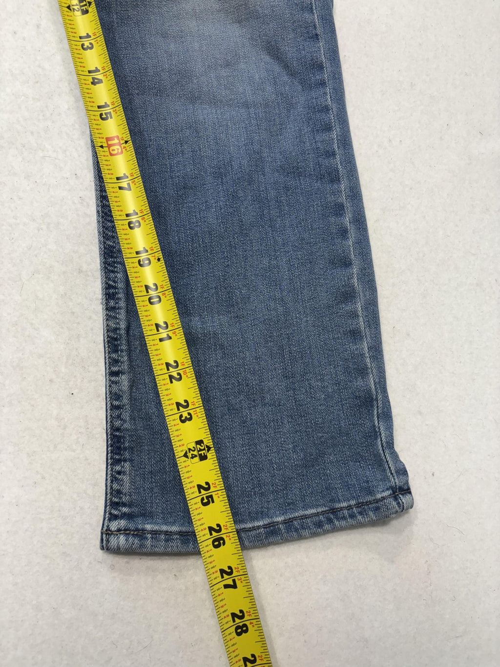 Lee Jeans Womens 16P Blue Medium Wash Mid Rise Straight Regular Stretch 34x29