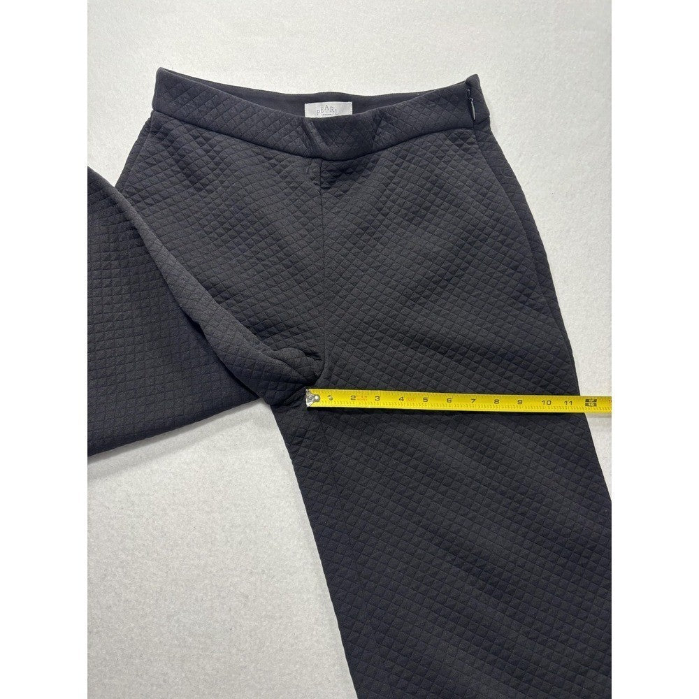 Pearl By Lela Rose Dress Pants Womens 8 Black Quilted Jersey Lynn Pant Wide Leg