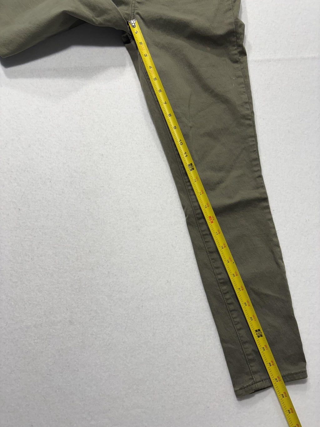 Paige Verdugo Ankle Jeans Womens 30 Green Mid Rise Skinny 30x28 Stretch Denim