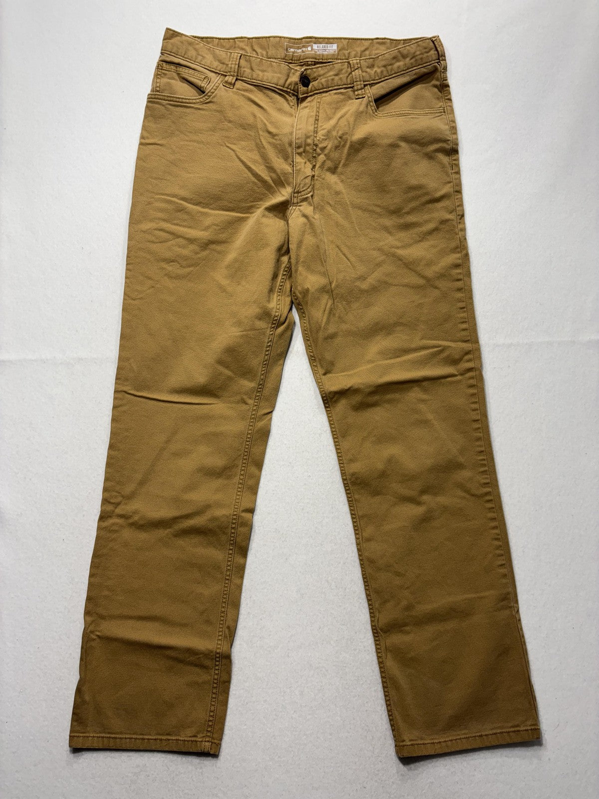 Carhartt Rugged Flex Pants Mens 36x34 Brown Relaxed Fit Canvas Workwear Casual