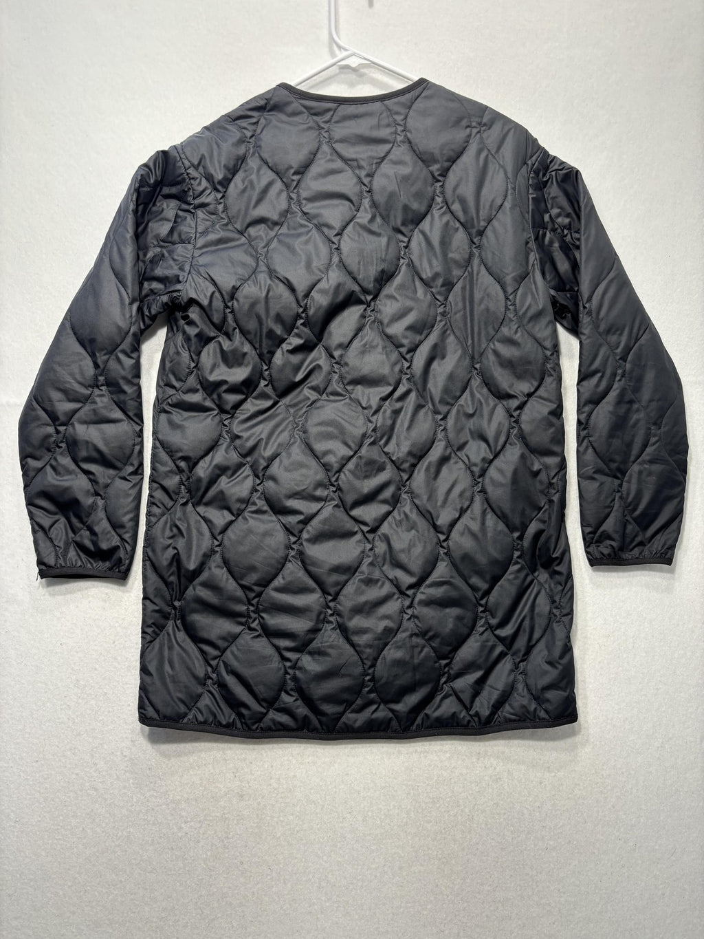 Everlane Jacket Womens XS Black Quilted Collarless Button Front ReNew Long