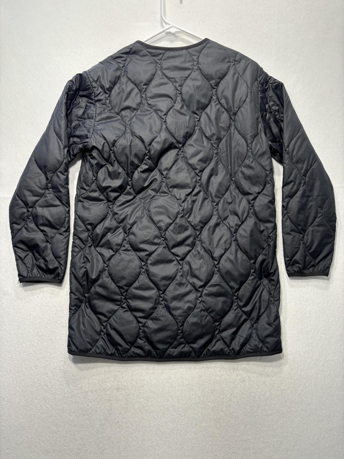 Everlane Jacket Womens XS Black Quilted Collarless Button Front ReNew Long