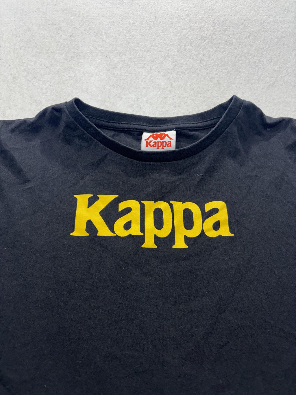 Kappa Shirt Mens XL Black Logo Graphic Tee Short Sleeve Cotton Jersey Sports
