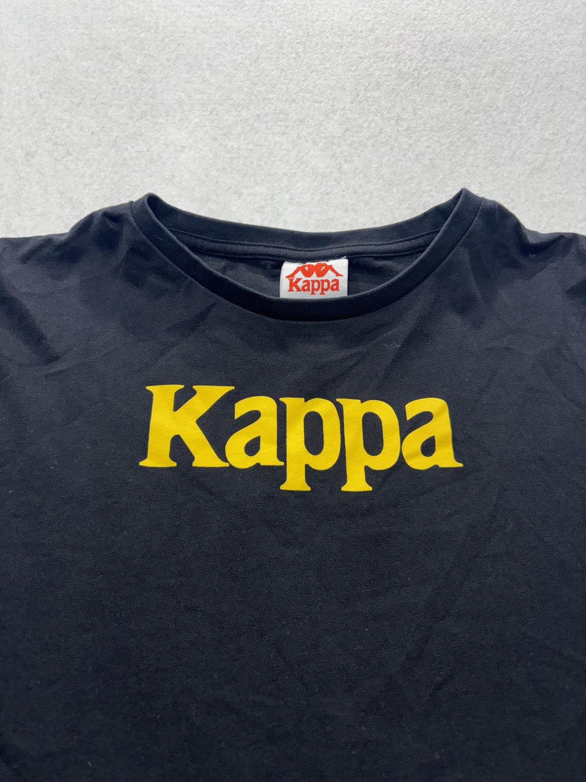 Kappa Shirt Mens XL Black Logo Graphic Tee Short Sleeve Cotton Jersey Sports