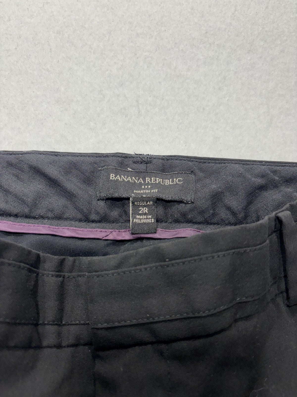 Banana Republic Dress Pants Womens 2R Black Martin Fit Classic Twill Work Career