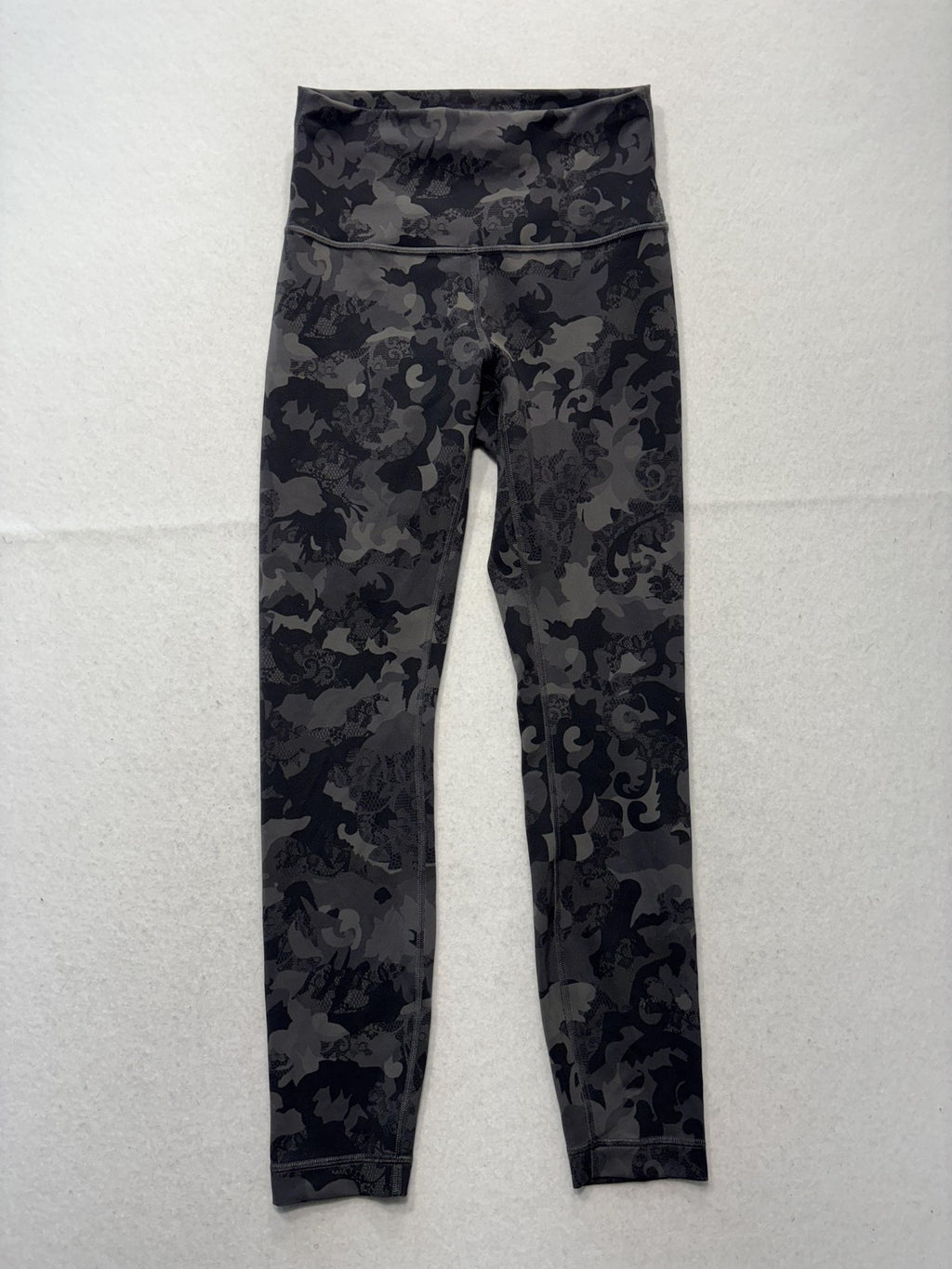 Lululemon Leggings Womens 6 Gray Camo High Rise 25" Inseam Ankle Yoga Stretch