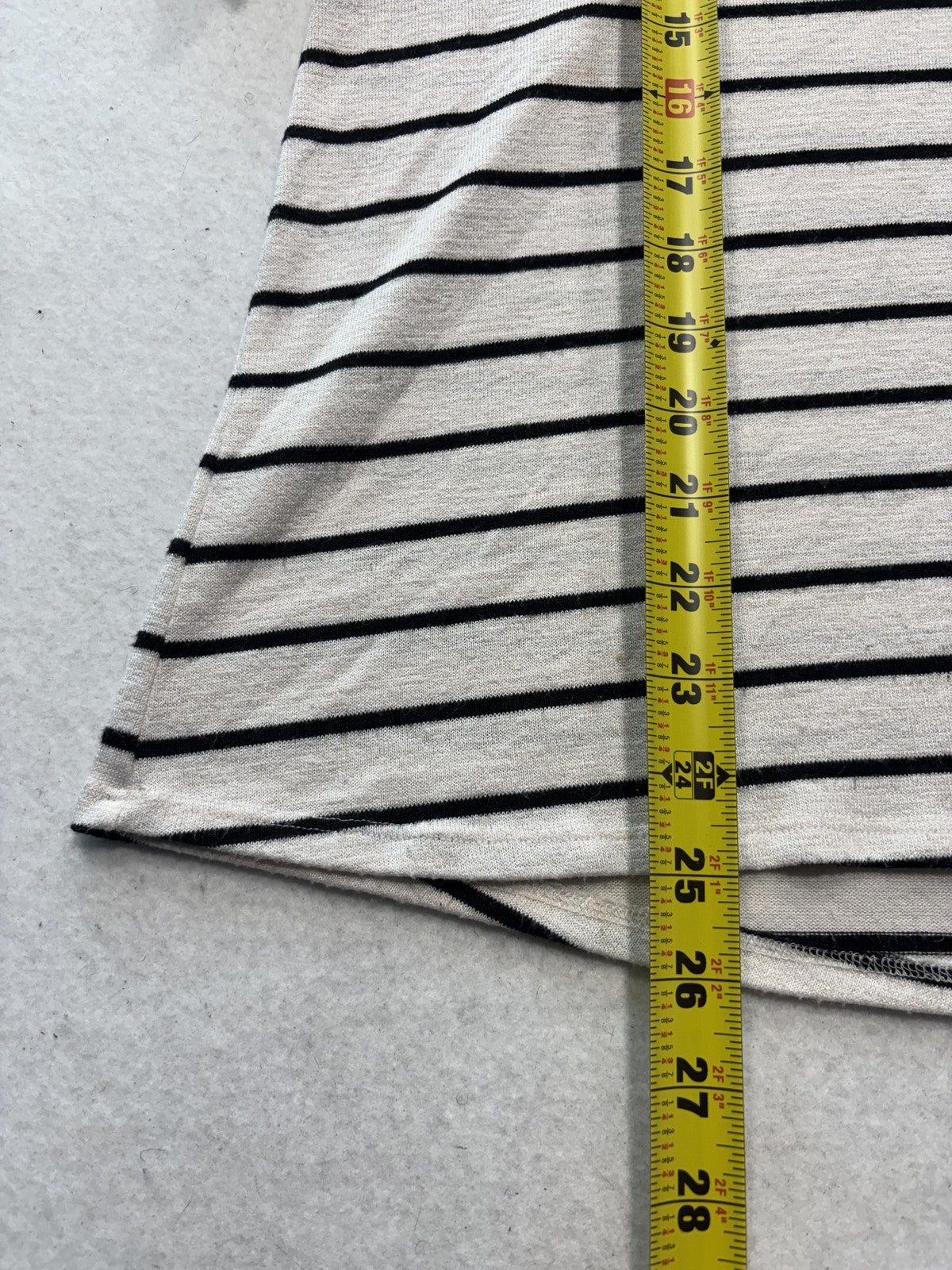 A New Day Shirt Womens 2XL White Black Striped V Neck Flutter Sleeve Tee Casual