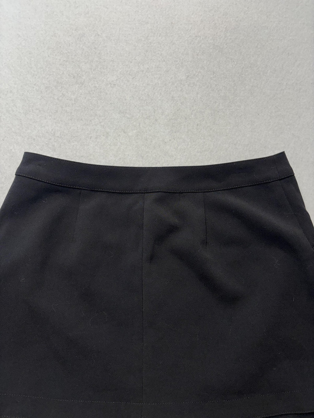 BCBGMAXAZRIA Skirt Womens Small Black Wrap Asymmetric Layered Mini Beckett Zip
