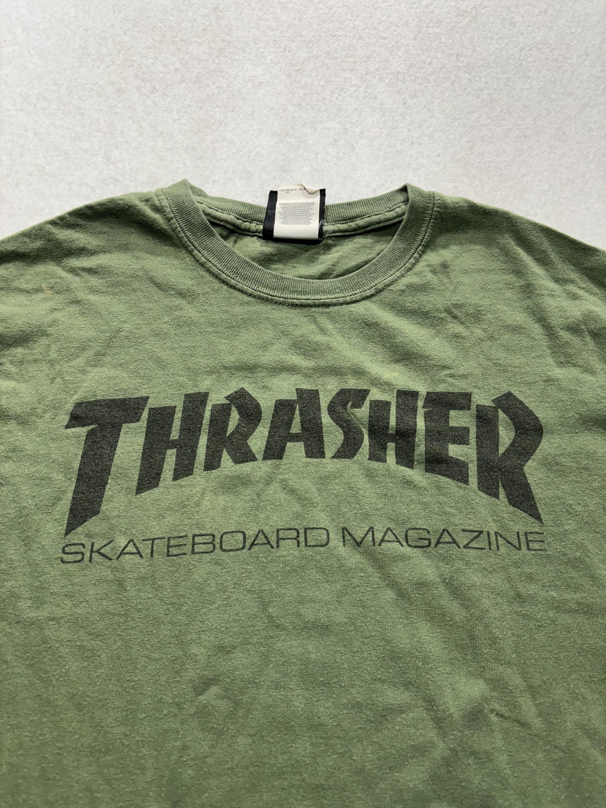 Thrasher Shirt Mens Medium Green Skateboard Magazine Logo Graphic Tee Streetwear