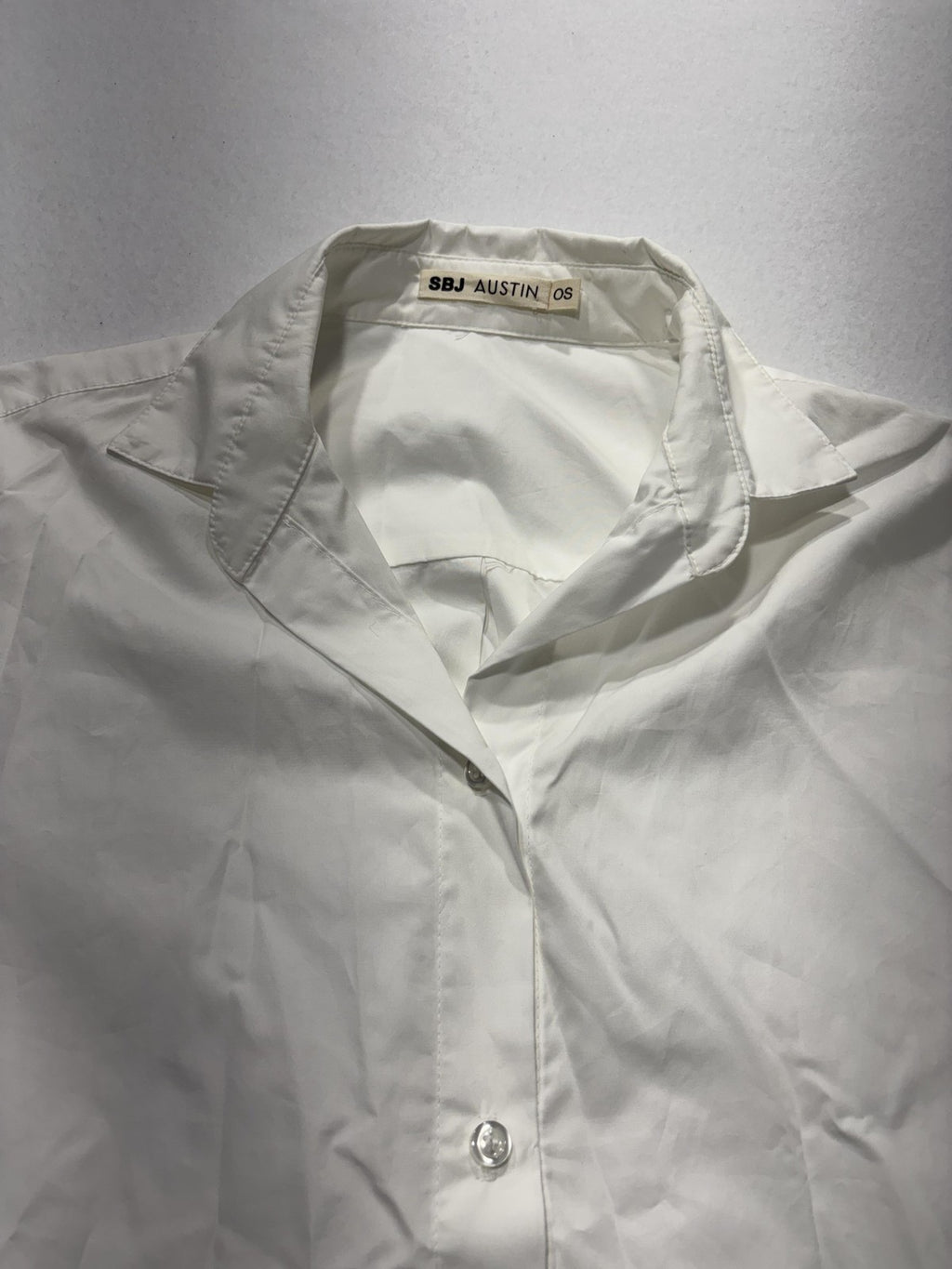 SBJ Austin Shirt Womens One Size White Long Tunic Button Front Cotton Top