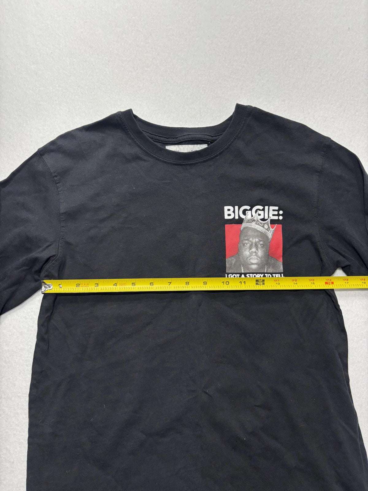 BIGGIE Shirt Boys 11-12 Black Zara Long Sleeve Graphic I Got A Story To Tell