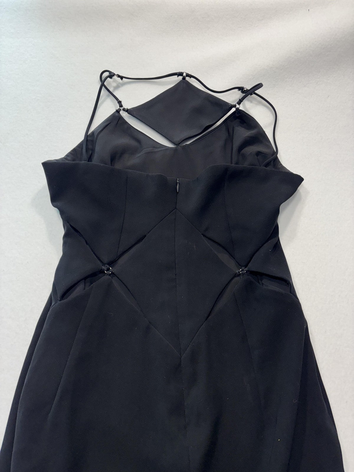 ELPIS Dress Womens Medium Black High Neck Cutout Strappy Maxi Slip Formal Gown