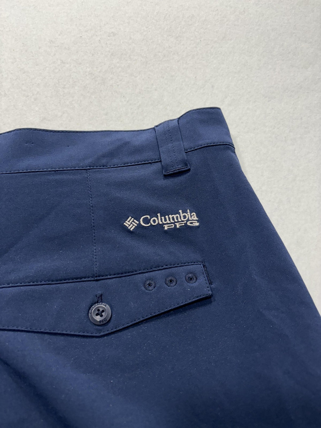 Columbia PFG Cargo Shorts Mens 36 Blue 8" Inseam Stretch Fishing Outdoor