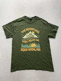 Gildan Shirt Mens Large Green Sequoia National Park Camping Hiking Graphic Tee