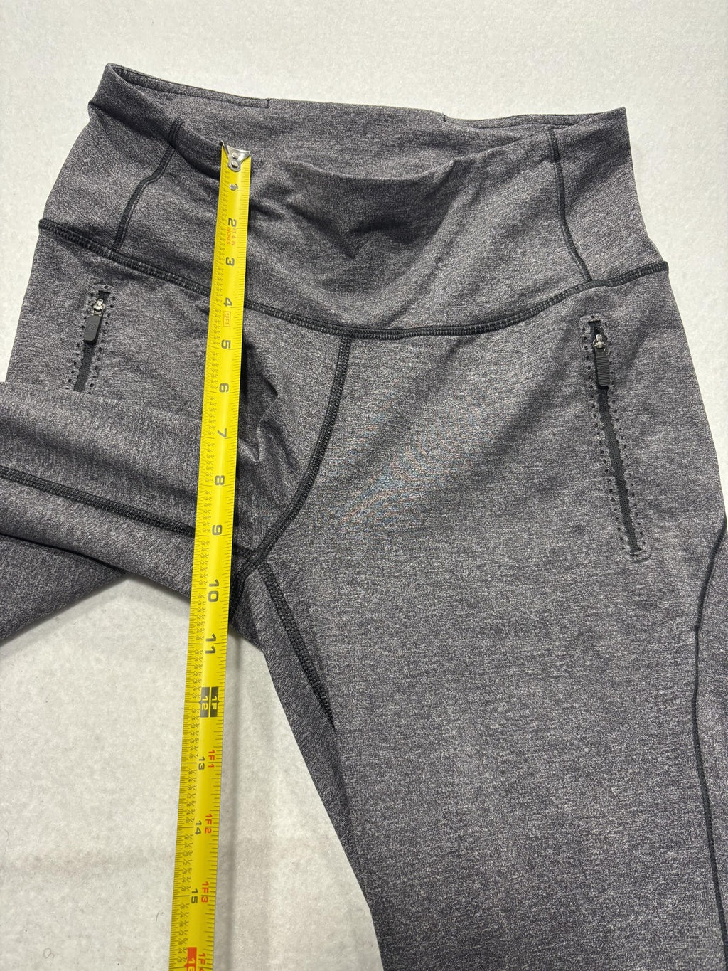 Lululemon Leggings Womens 4 Gray High Rise Zip Pocket 26" Inseam Ankle Running