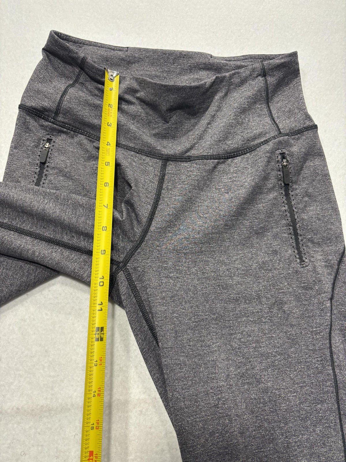Lululemon Leggings Womens 4 Gray High Rise Zip Pocket 26" Inseam Ankle Running