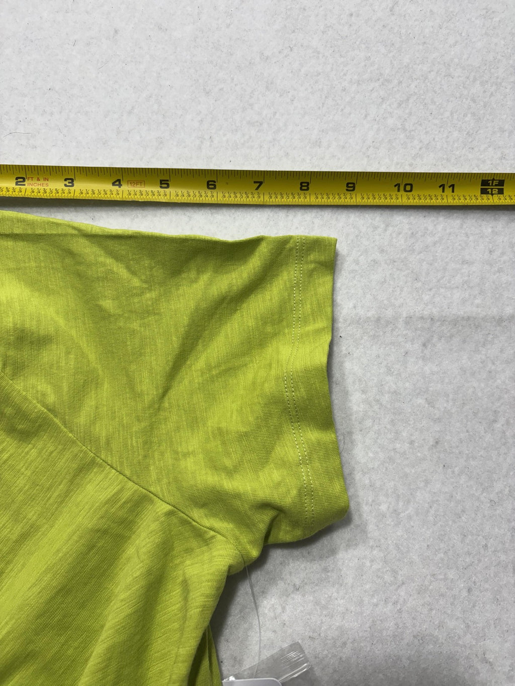 Soft Surroundings Shirt Dress Womens Medium Lime Green Danelle Button Asym Hem