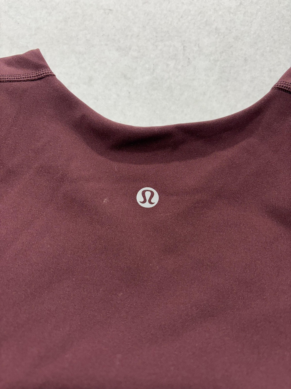 Lululemon Sports Bra Womens 10 Burgundy Orange Colorblock Longline Top Athletic