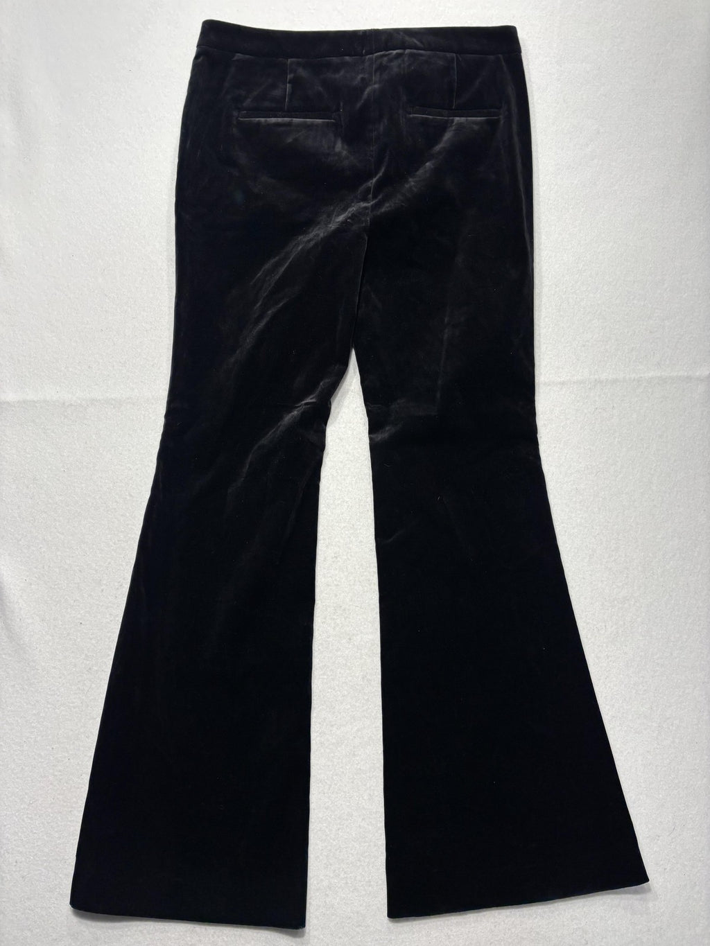 Theory Dress Pants Womens 8 Black Stretch Velvet Caroleena Flare Leg Pockets
