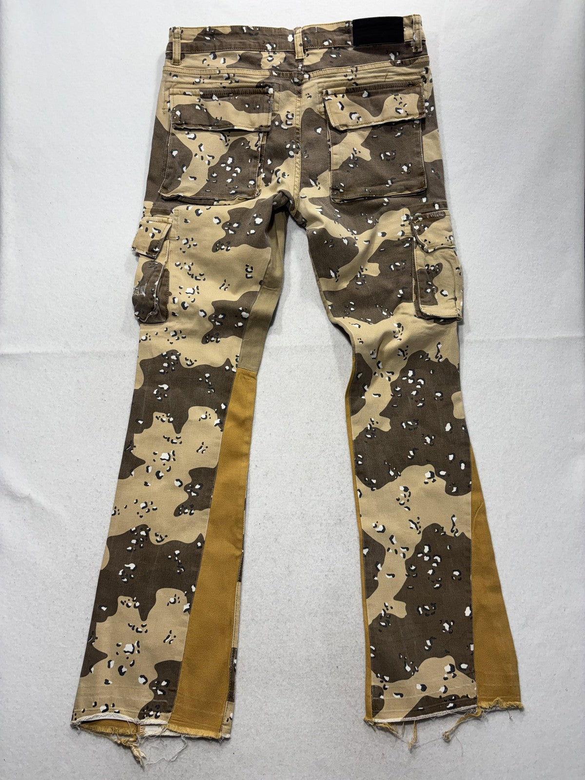 Rockstar Original Black Label Cargo Pants Mens 33x33 Brown Camo Flare Denim