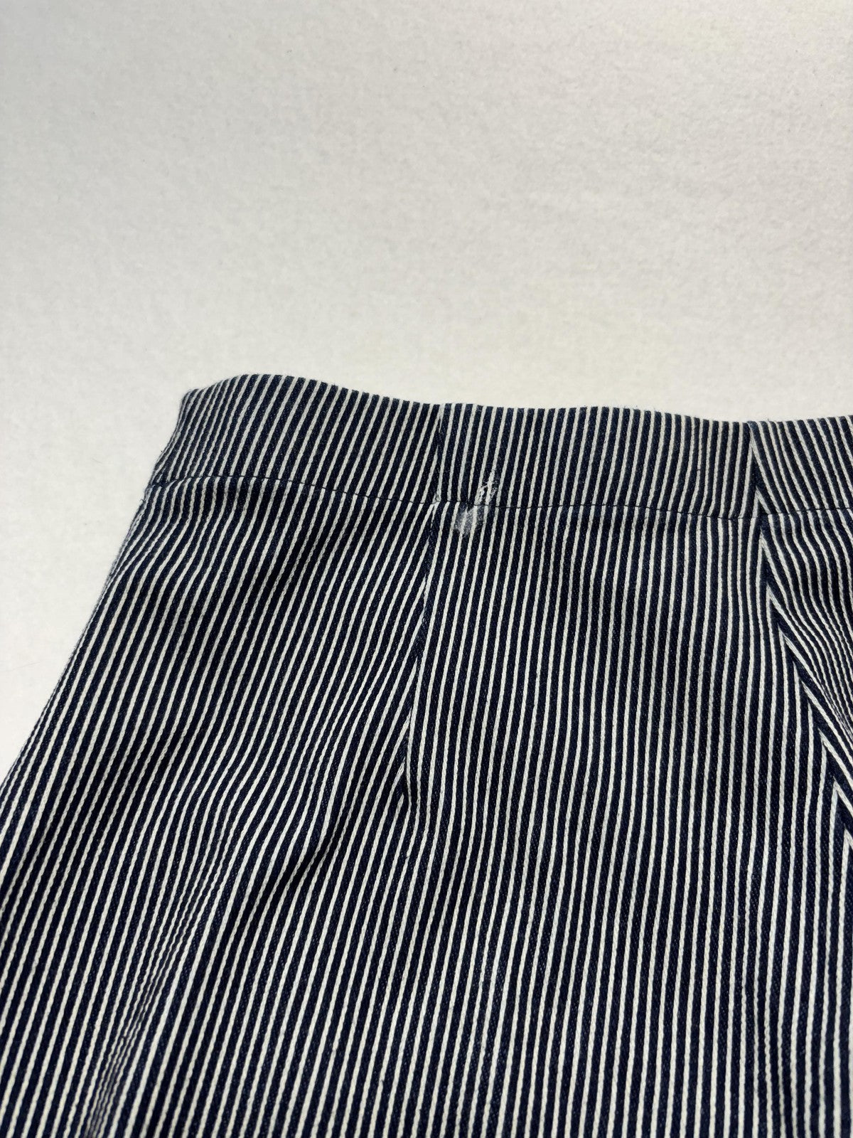 NIC+ZOE Jeans Womens 29 Blue Pinstripe Mid Rise Wide Leg Stretch Denim 31x28.5